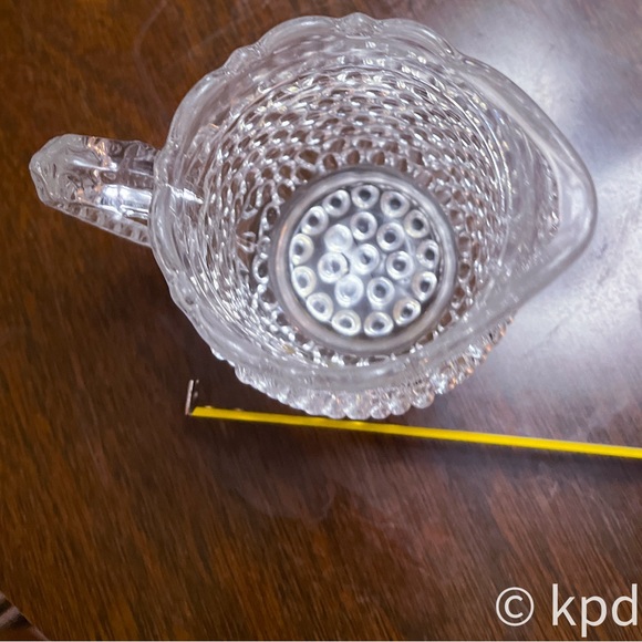 Clear Hobnail Pressed Glass Pitcher & Thumbprint Base Doyle & Co circa1880s - Picture 3 of 4